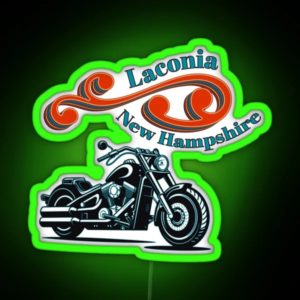 Laconia New Hampshire Motorcycle Heaven RGB Neon Sign