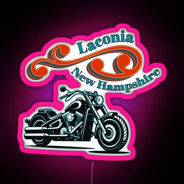 Laconia New Hampshire Motorcycle Heaven RGB Neon Sign