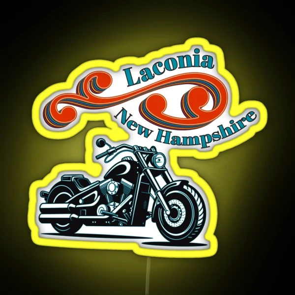 Laconia New Hampshire Motorcycle Heaven RGB Neon Sign