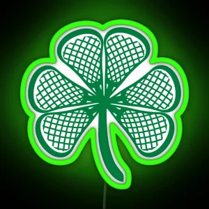 Lacrosse St Patricks Day St Patty Day St Paddys Day Shamrock Lucky Lacrosse RGB Neon Sign