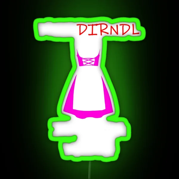 Ladies Fun Led MEI DIRNDL IS IN DA WASH Oktoberfest RGB Neon Sign