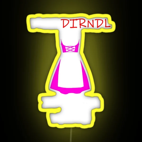 Ladies Fun Led MEI DIRNDL IS IN DA WASH Oktoberfest RGB Neon Sign