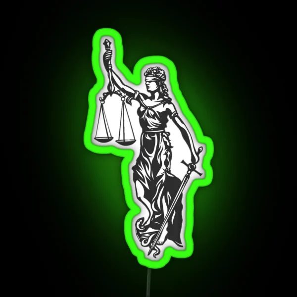 Lady Justice RGB Neon Sign