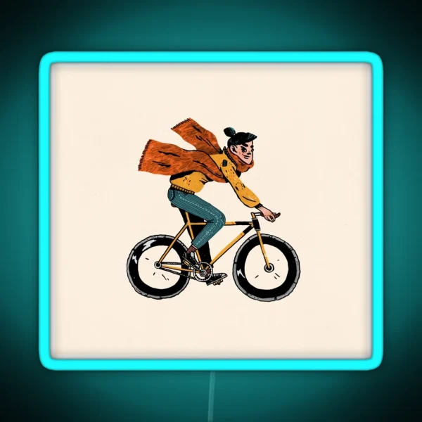 Lady On The Bike RGB Neon Sign