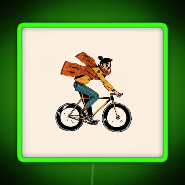 Lady On The Bike RGB Neon Sign
