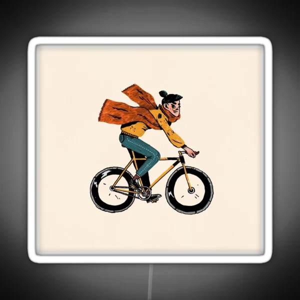 Lady On The Bike RGB Neon Sign