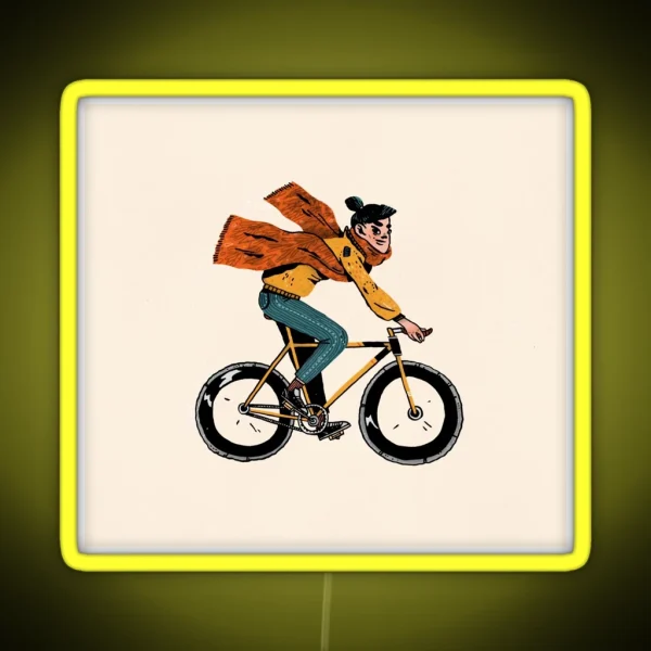 Lady On The Bike RGB Neon Sign