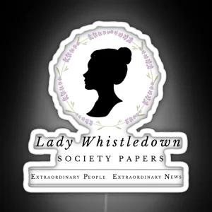 Lady Whistledown Society Papers W Lavender Bridgerton Penelope Featherington RGB Neon Sign