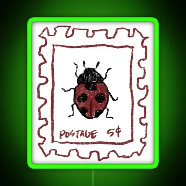 Ladybug Stamp RGB Neon Sign