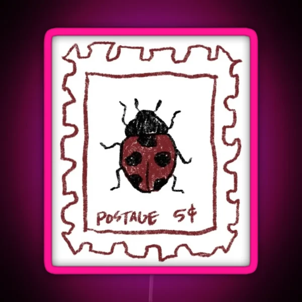 Ladybug Stamp RGB Neon Sign