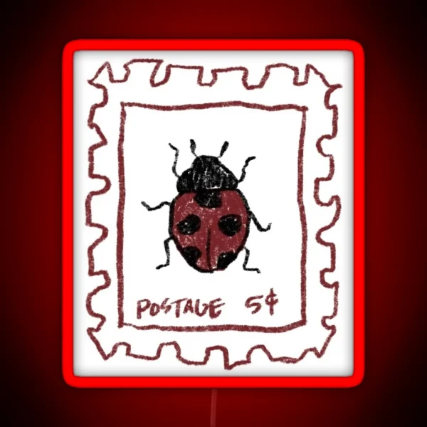 Ladybug Stamp RGB Neon Sign