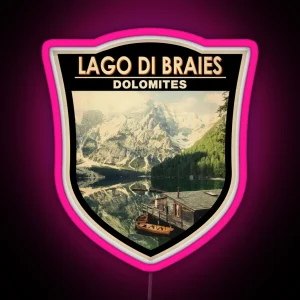 Lago Di Braies Italy Travel Badge RGB Neon Sign