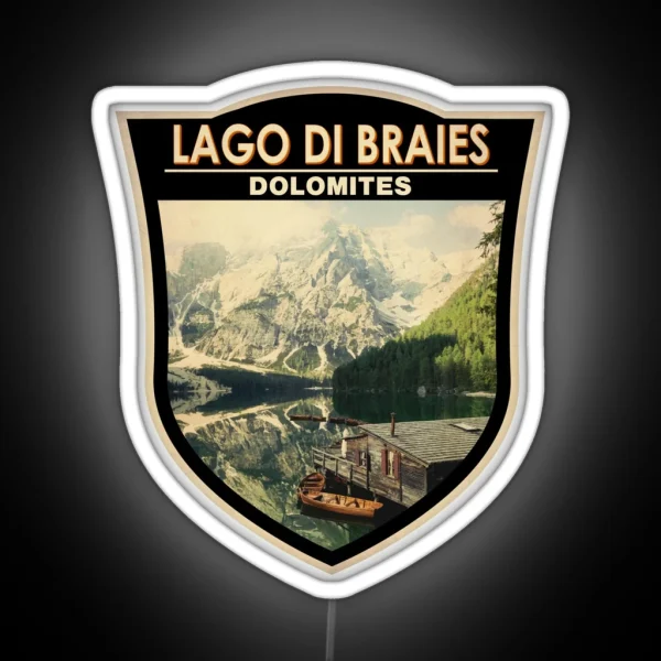 Lago Di Braies Italy Travel Badge RGB Neon Sign