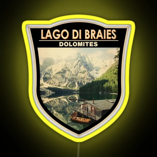 Lago Di Braies Italy Travel Badge RGB Neon Sign