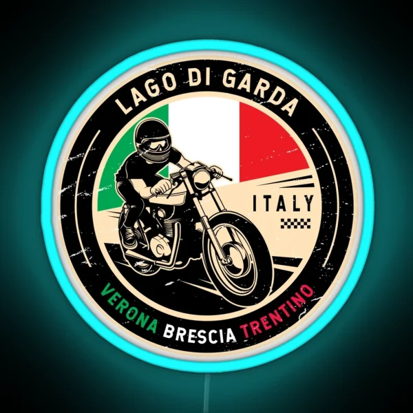 Lago Di Garda Italy Motorcycle RGB Neon Sign