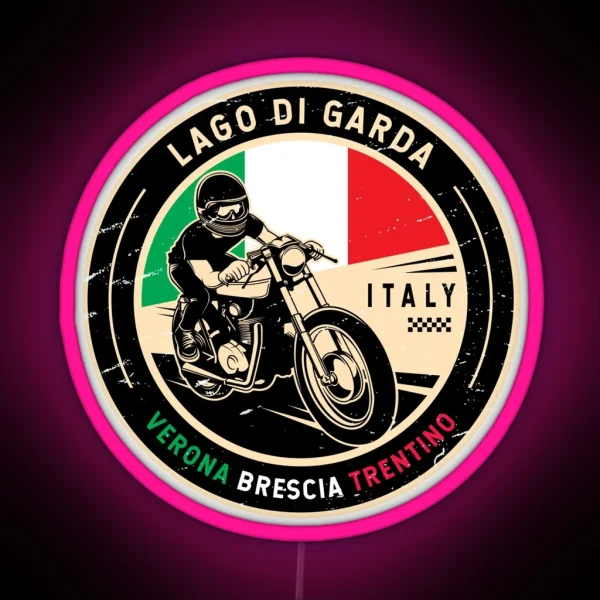 Lago Di Garda Italy Motorcycle RGB Neon Sign