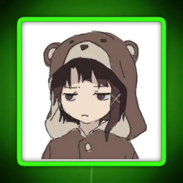 Lain Bear Onesie RGB Neon Sign