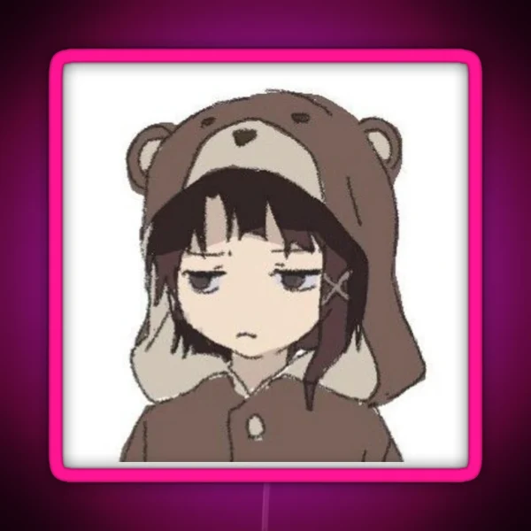 Lain Bear Onesie RGB Neon Sign
