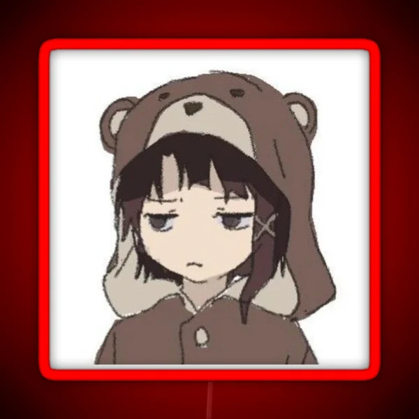 Lain Bear Onesie RGB Neon Sign