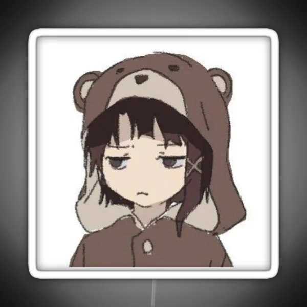 Lain Bear Onesie RGB Neon Sign