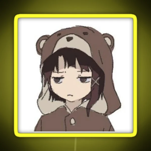 Lain Bear Onesie RGB Neon Sign