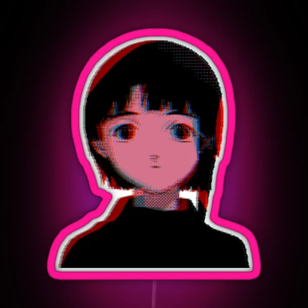 Lain Distortion RGB Neon Sign