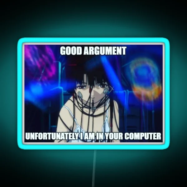 Lain Is In Your Computer RGB Neon Sign