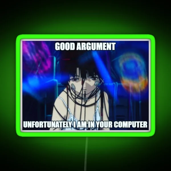 Lain Is In Your Computer RGB Neon Sign