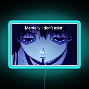 Lain Mentally I Don T Exist RGB Neon Sign