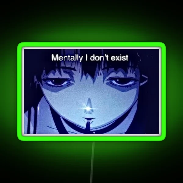 Lain Mentally I Don T Exist RGB Neon Sign