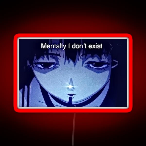 Lain Mentally I Don T Exist RGB Neon Sign
