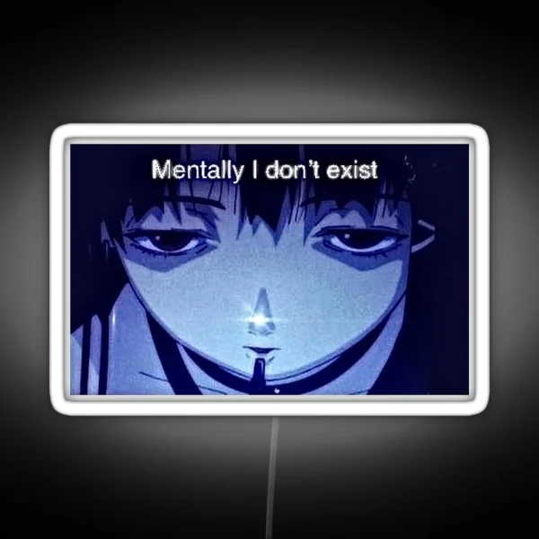 Lain Mentally I Don T Exist RGB Neon Sign