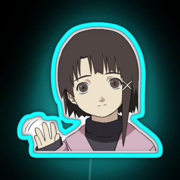 Lain Waving RGB Neon Sign
