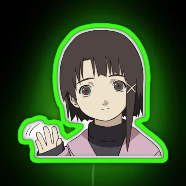 Lain Waving RGB Neon Sign