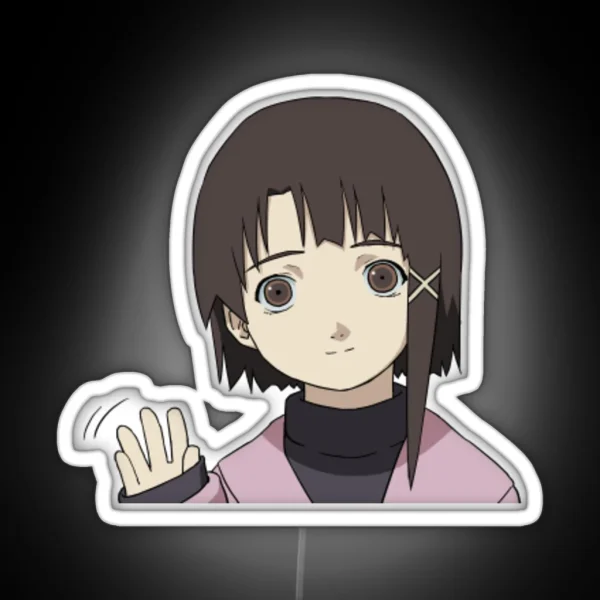 Lain Waving RGB Neon Sign