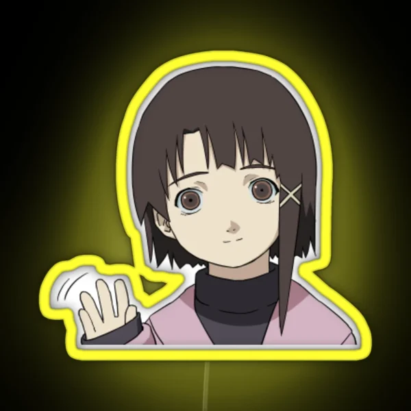 Lain Waving RGB Neon Sign