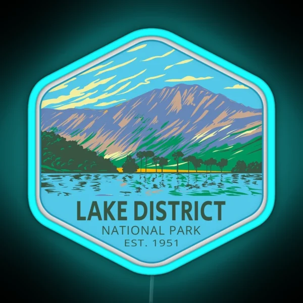 Lake Buttermere In Lake District National Park RGB Neon Sign