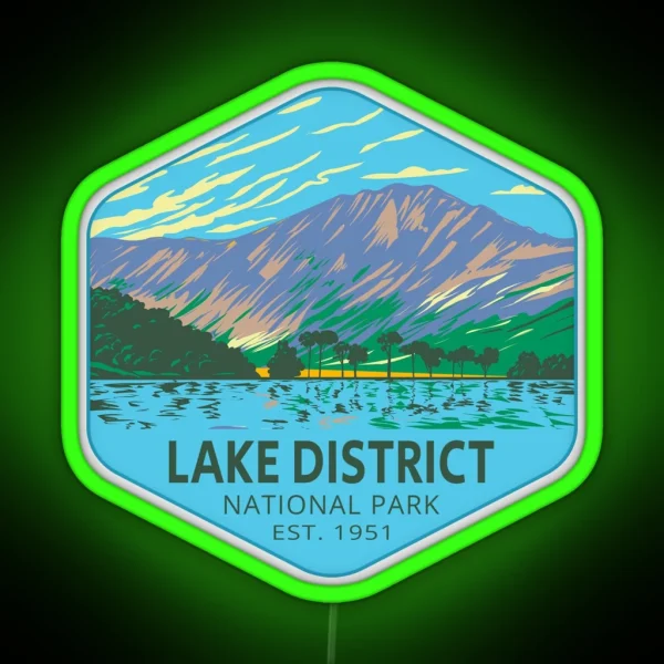 Lake Buttermere In Lake District National Park RGB Neon Sign