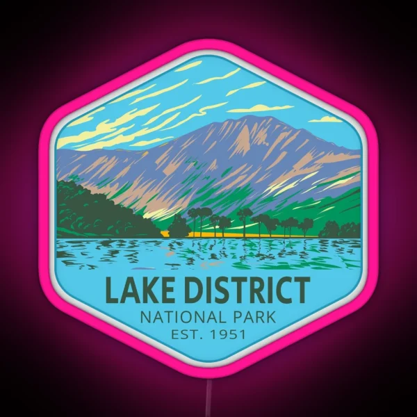 Lake Buttermere In Lake District National Park RGB Neon Sign