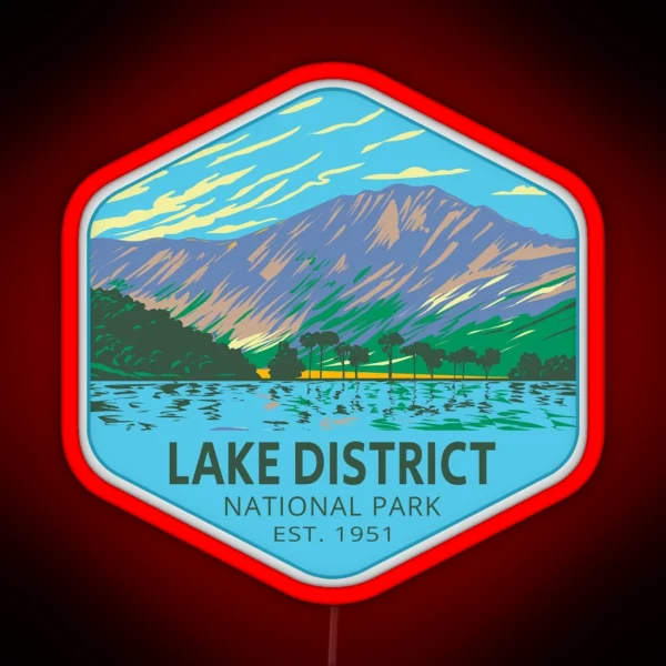 Lake Buttermere In Lake District National Park RGB Neon Sign