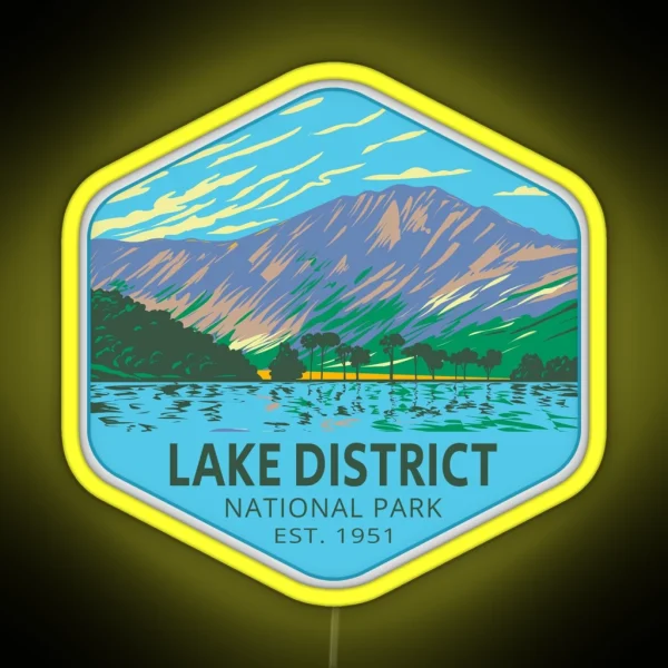 Lake Buttermere In Lake District National Park RGB Neon Sign