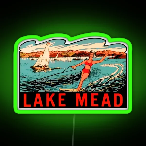 Lake Mead Vintage Travel Decal RGB Neon Sign