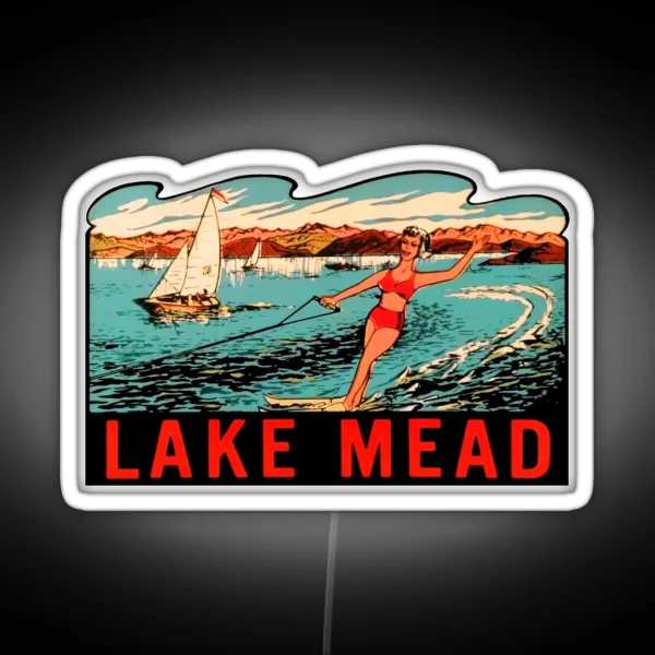 Lake Mead Vintage Travel Decal RGB Neon Sign