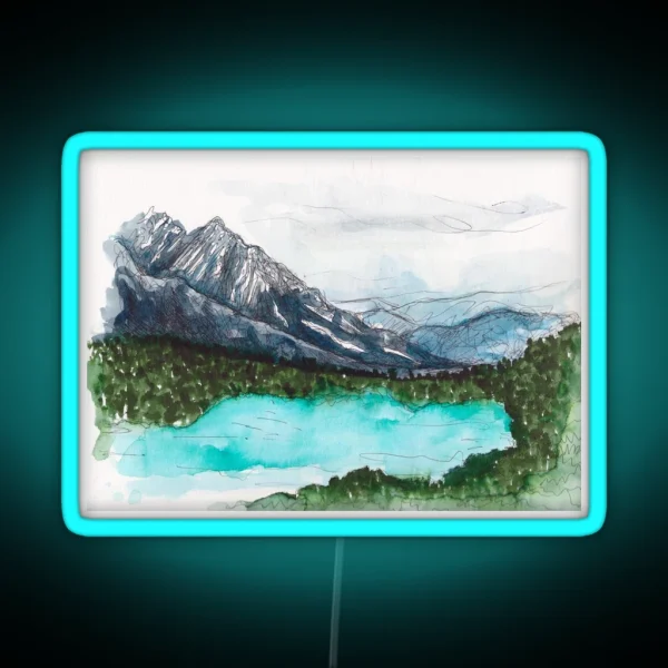 Lake Nature Scene RGB Neon Sign