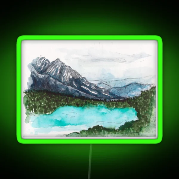 Lake Nature Scene RGB Neon Sign