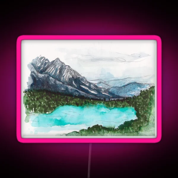 Lake Nature Scene RGB Neon Sign