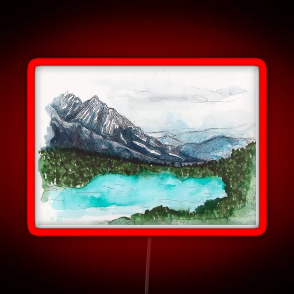 Lake Nature Scene RGB Neon Sign
