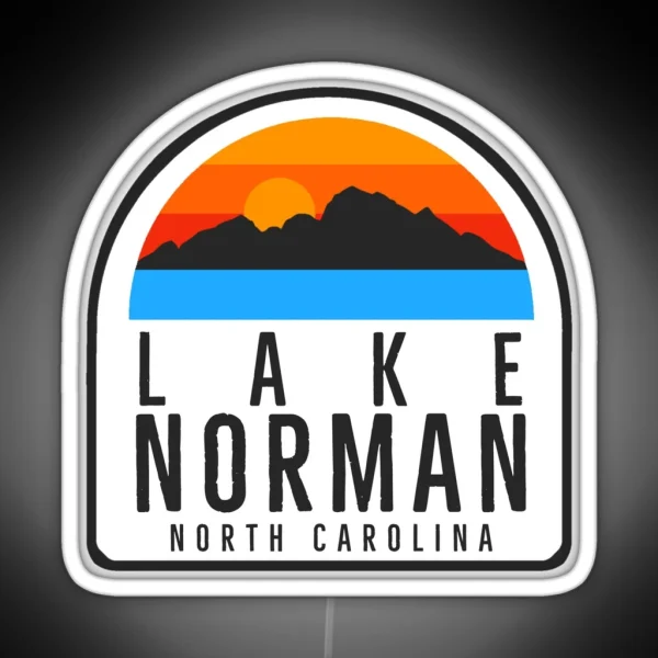 Lake Norman North Carolina Vintage Retro Adventure Travel Mountain Hiking Camping RGB Neon Sign