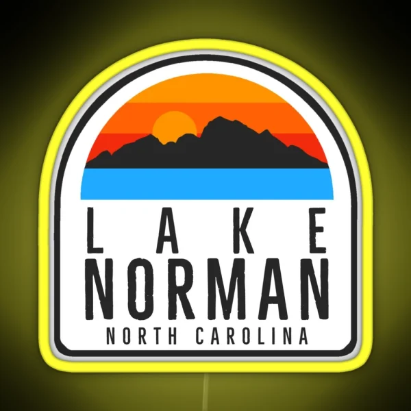 Lake Norman North Carolina Vintage Retro Adventure Travel Mountain Hiking Camping RGB Neon Sign