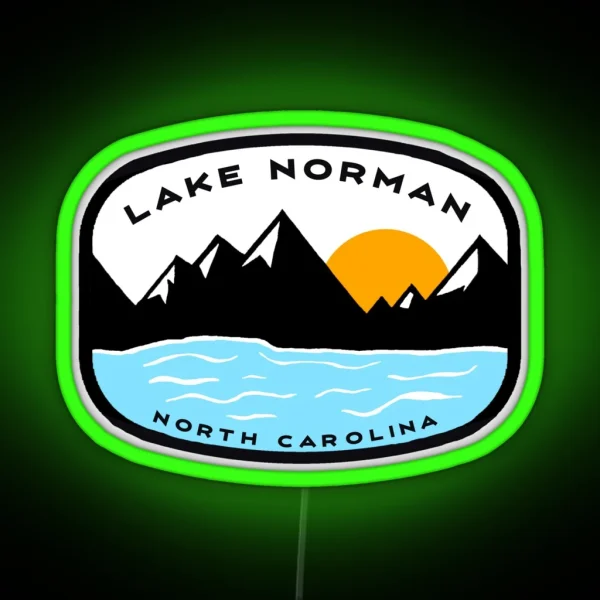 Lake Norman North Carolina Vintage Retro Adventure Travel Mountain Hiking Camping RGB Neon Sign